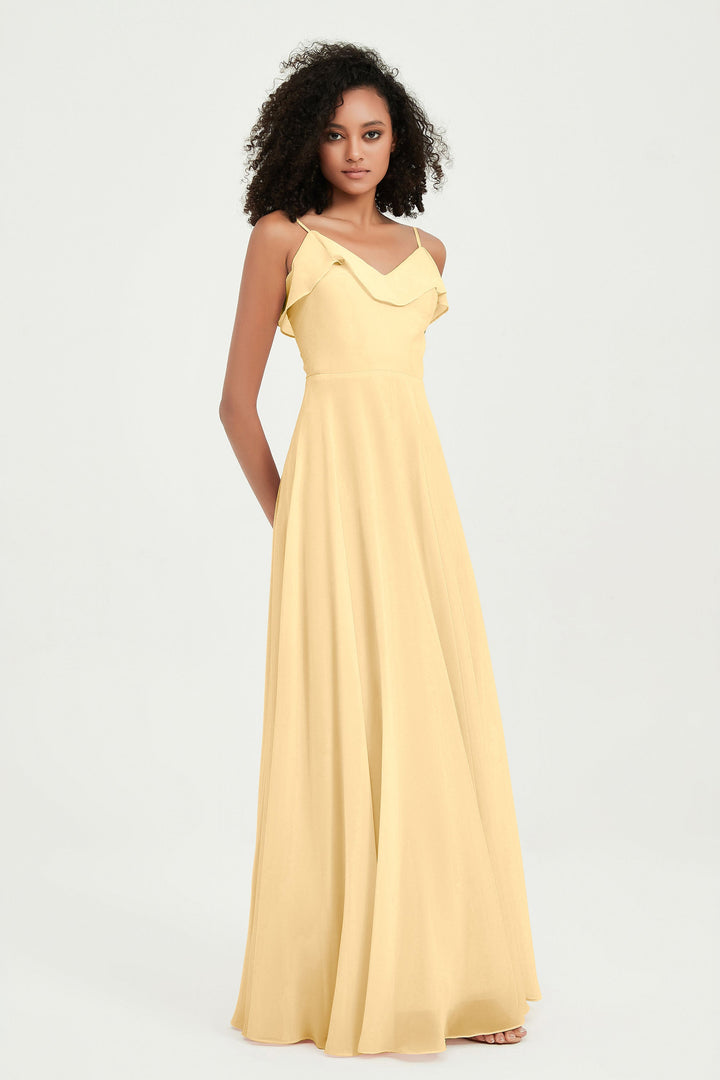 Hailey | Abito maxi damigella aperto sul retro