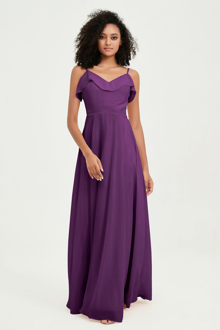 Hailey | Abito maxi damigella aperto sul retro