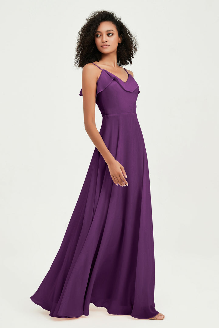 Hailey | Abito maxi damigella aperto sul retro