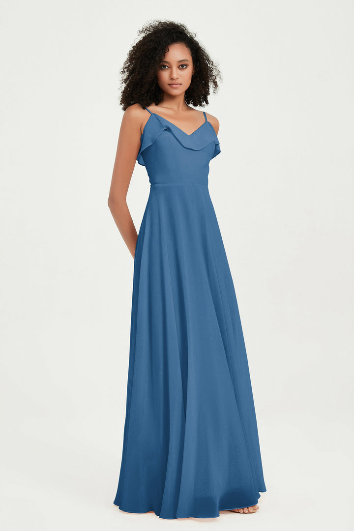 Hailey | Abito maxi damigella aperto sul retro