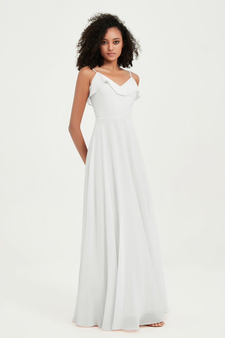 Hailey | Abito maxi damigella aperto sul retro