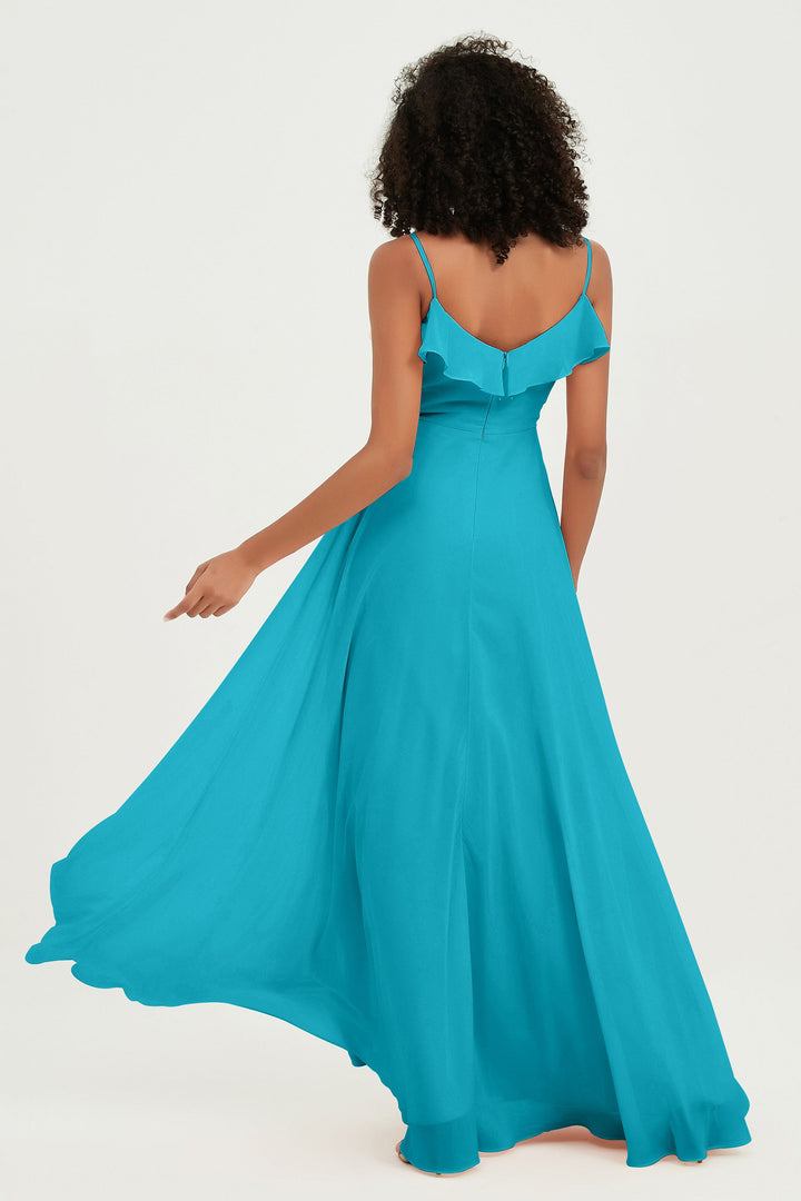 Hailey | Abito maxi damigella aperto sul retro