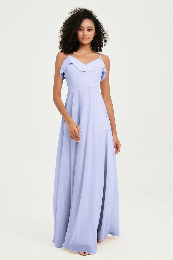 Hailey | Abito maxi damigella aperto sul retro
