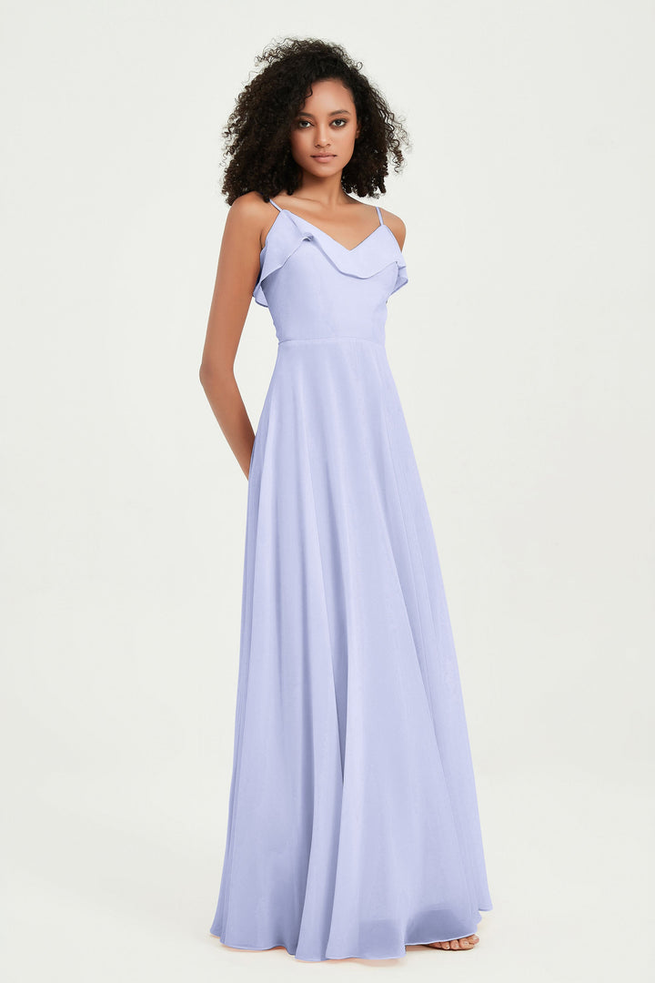 Hailey | Abito maxi damigella aperto sul retro