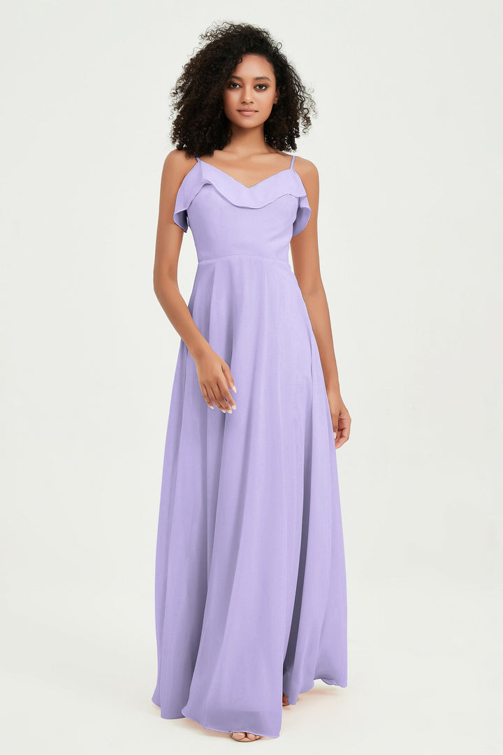 Hailey | Abito maxi damigella aperto sul retro