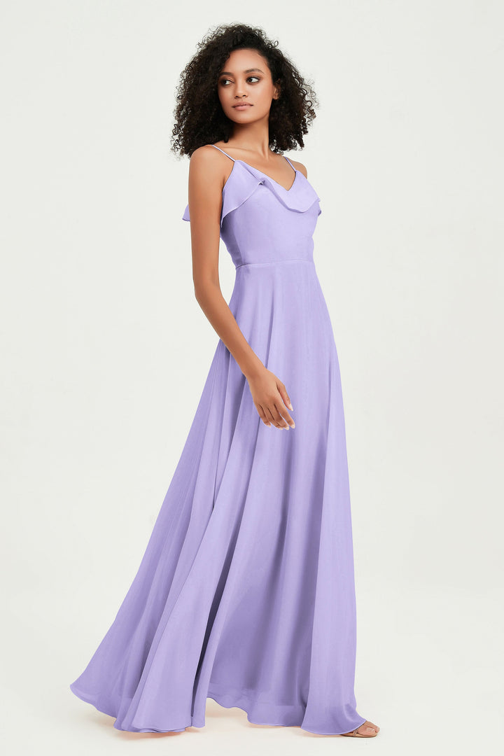 Hailey | Abito maxi damigella aperto sul retro