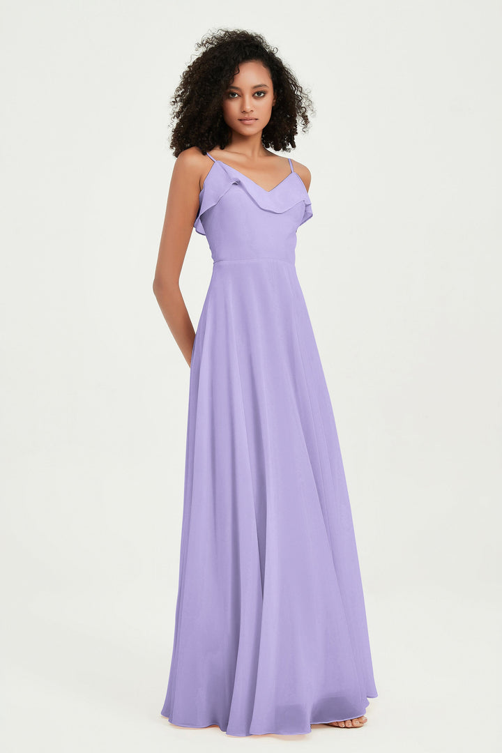 Hailey | Abito maxi damigella aperto sul retro