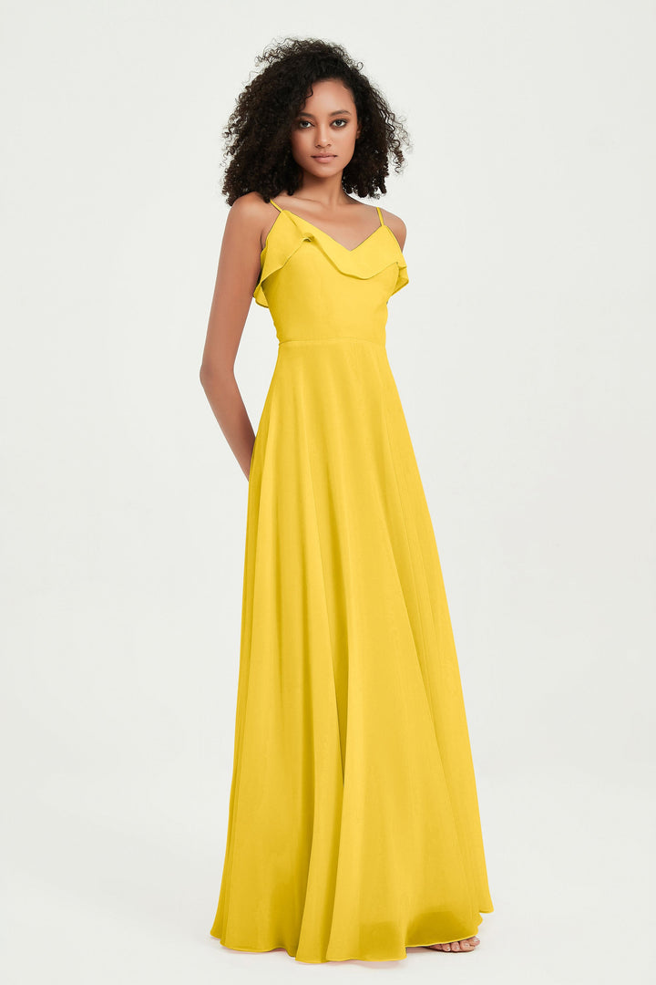Hailey | Abito maxi damigella aperto sul retro