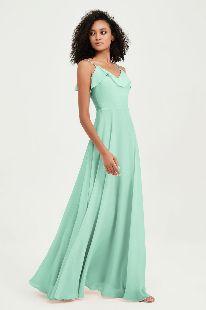 Hailey | Abito maxi damigella aperto sul retro