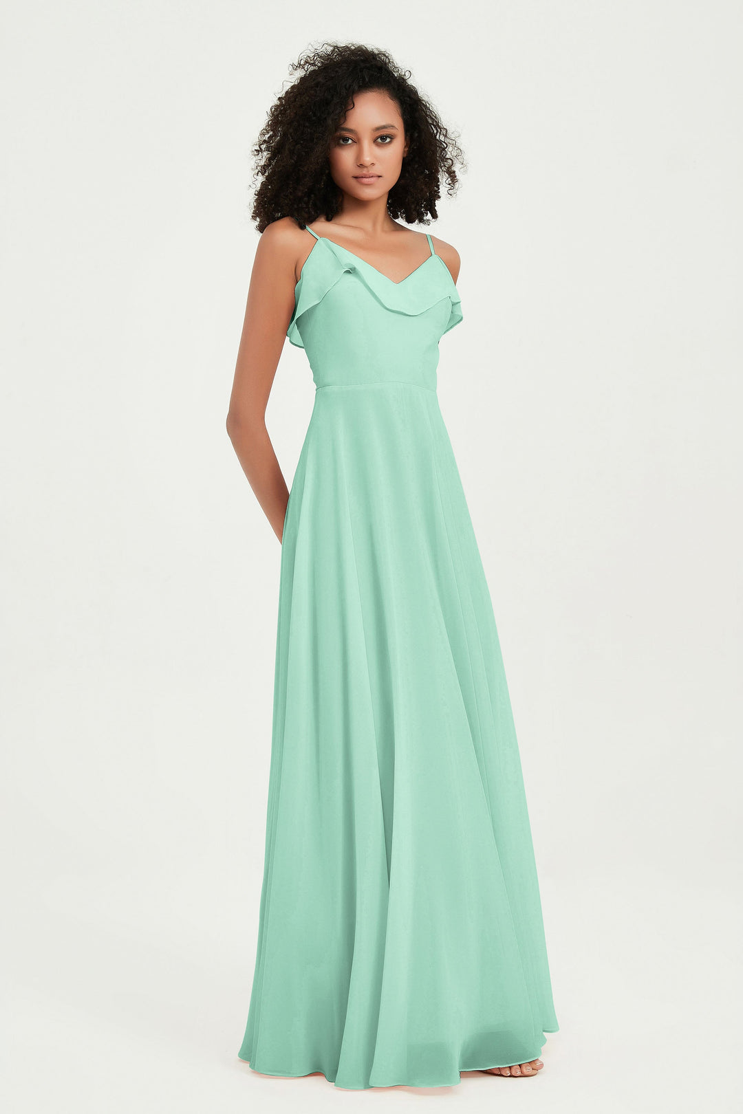 Hailey | Abito maxi damigella aperto sul retro