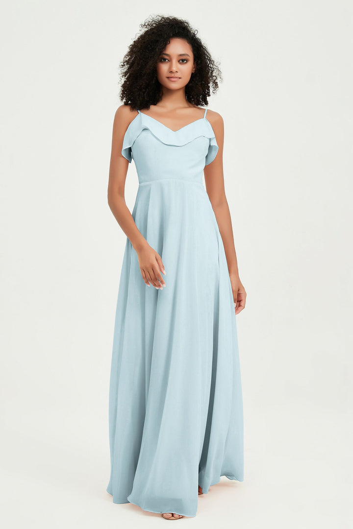 Hailey | Abito maxi damigella aperto sul retro