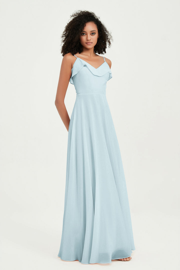Hailey | Abito maxi damigella aperto sul retro