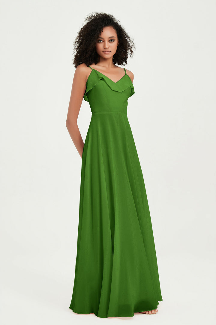 Hailey | Abito maxi damigella aperto sul retro