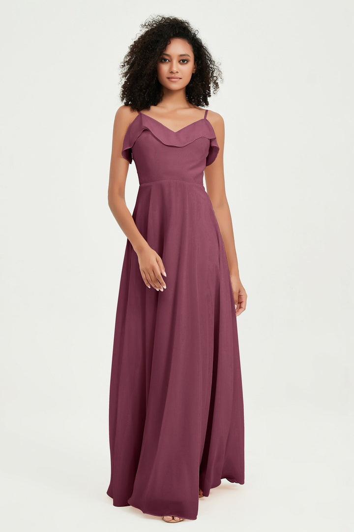 Hailey | Abito maxi damigella aperto sul retro