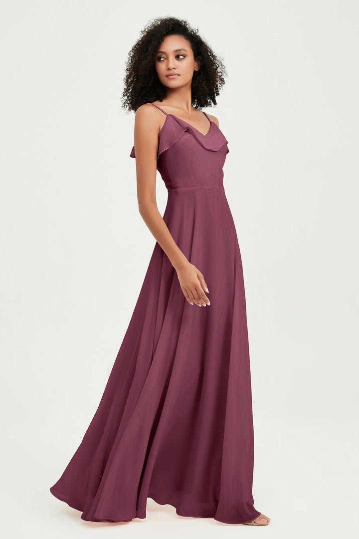 Hailey | Abito maxi damigella aperto sul retro