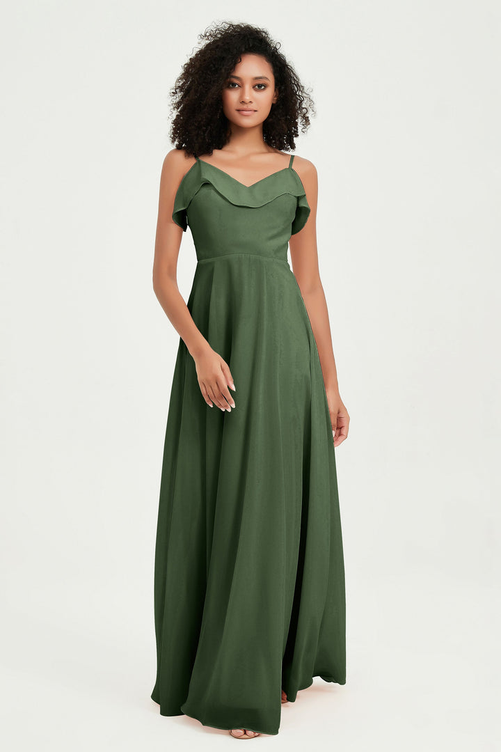 Hailey | Abito maxi damigella aperto sul retro