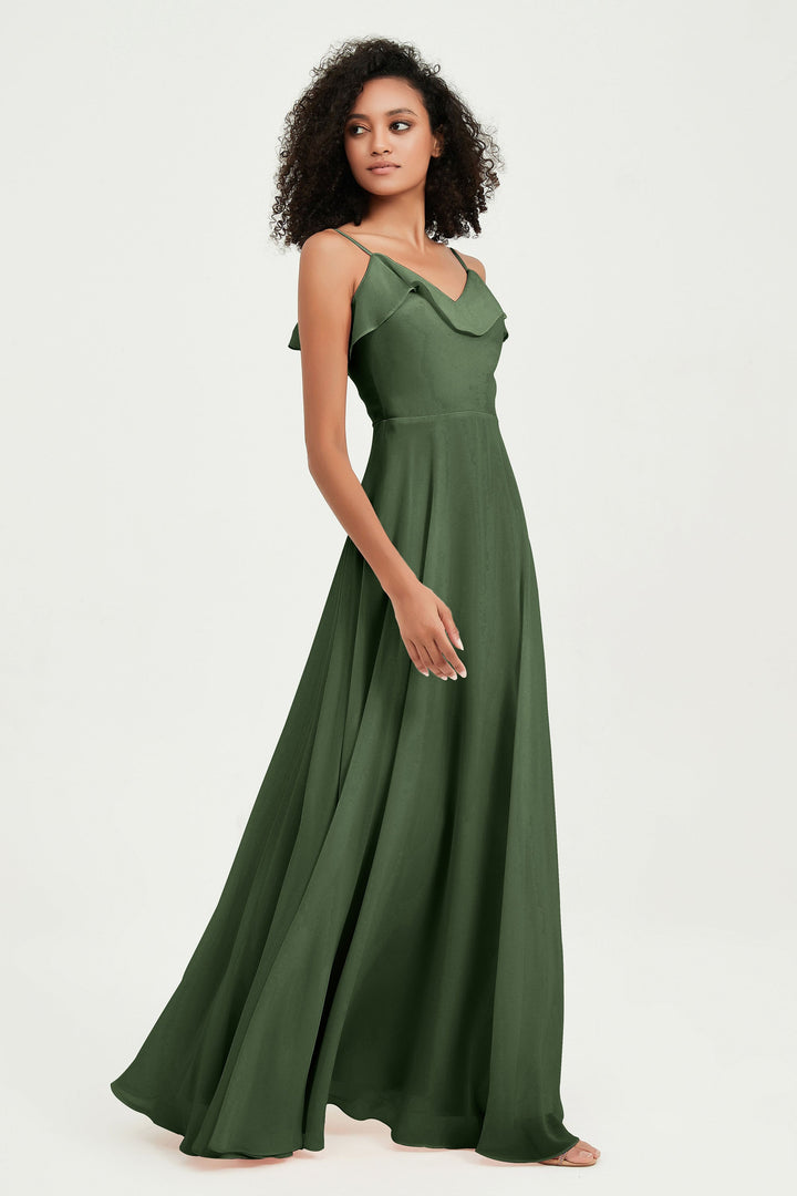 Hailey | Abito maxi damigella aperto sul retro