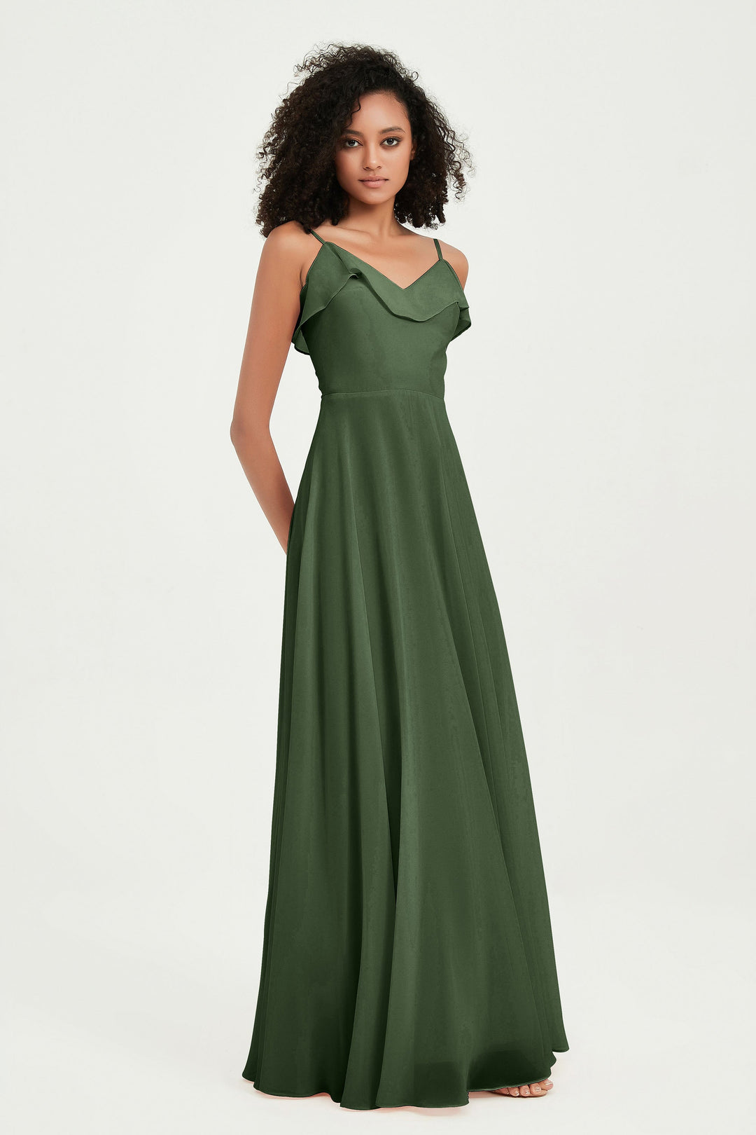 Hailey | Abito maxi damigella aperto sul retro
