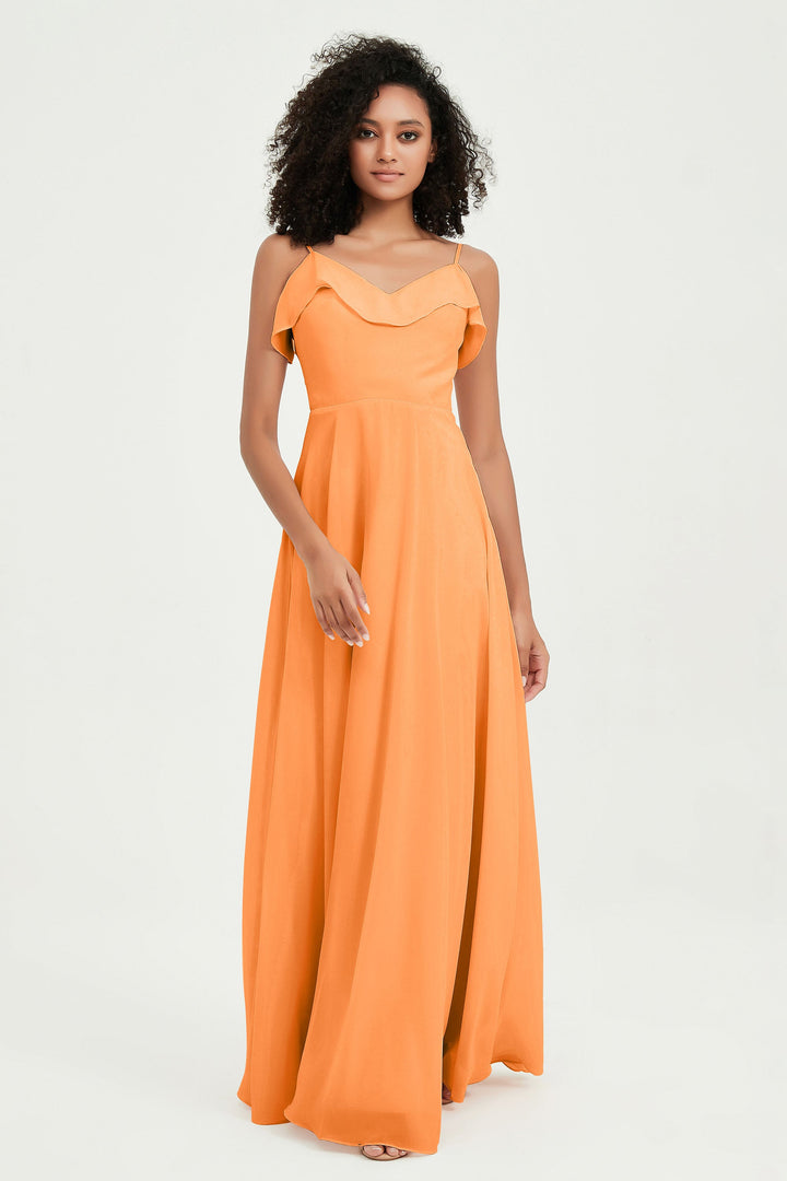 Hailey | Abito maxi damigella aperto sul retro