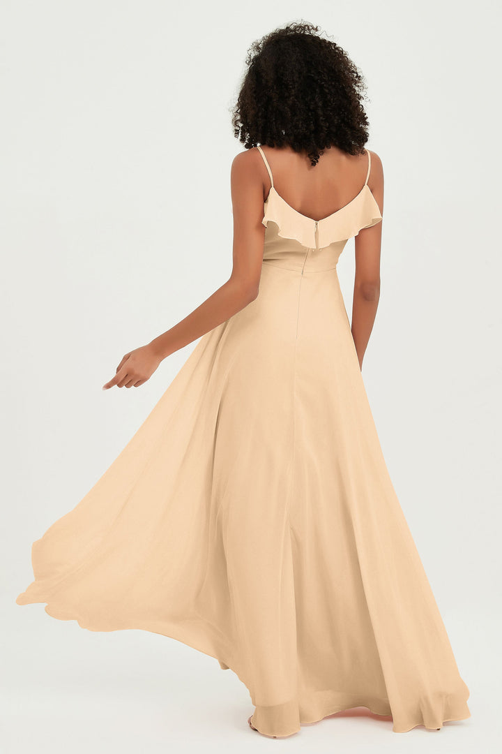 Hailey | Abito maxi damigella aperto sul retro