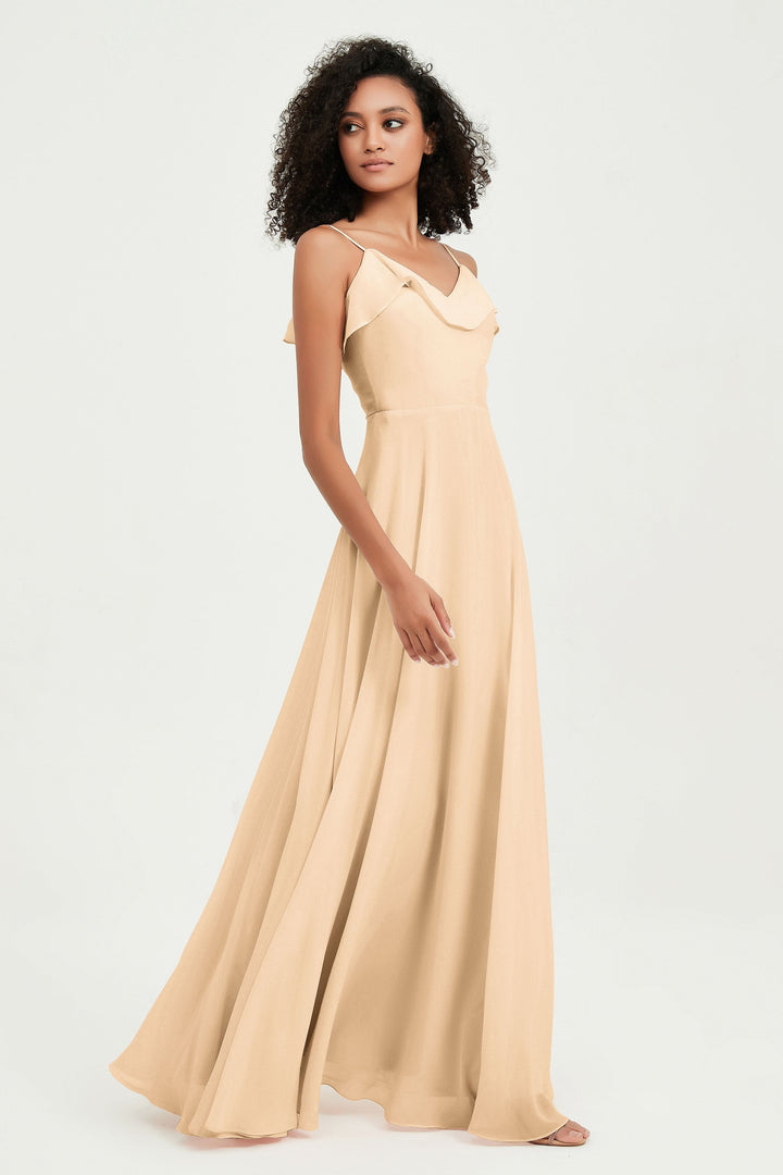 Hailey | Abito maxi damigella aperto sul retro