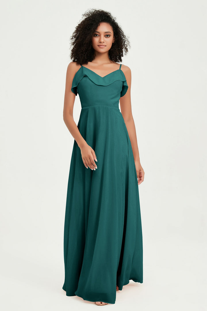 Hailey | Abito maxi damigella aperto sul retro