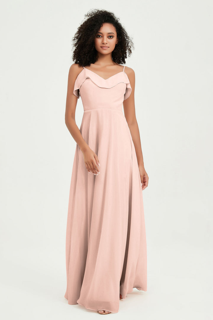 Hailey | Abito maxi damigella aperto sul retro