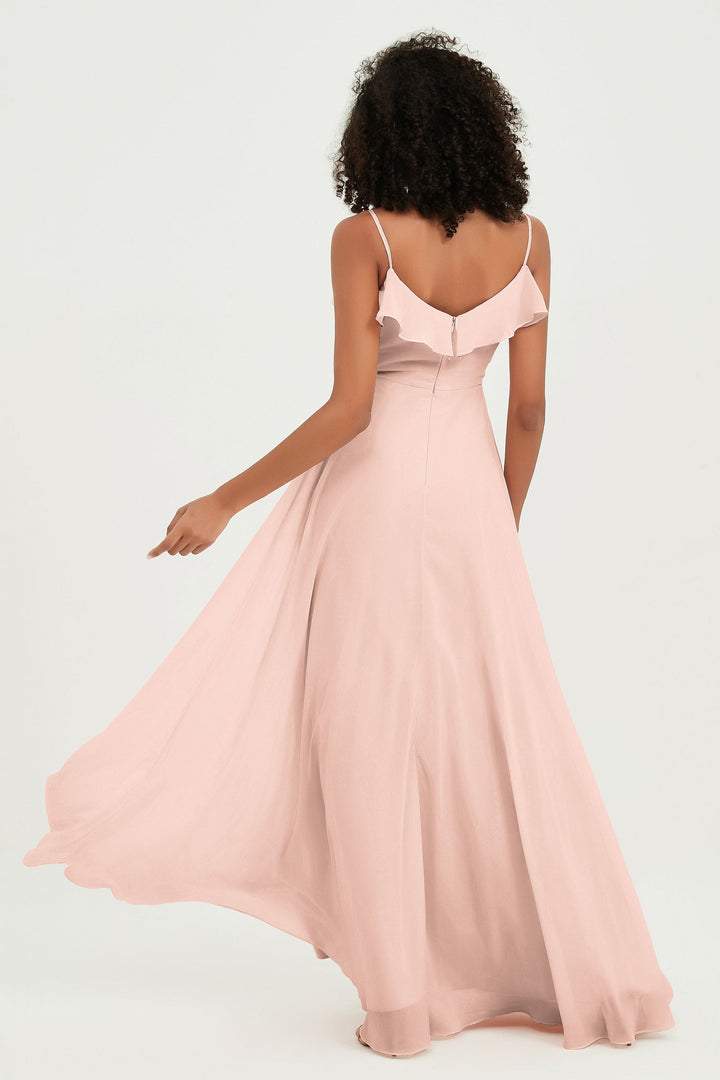 Hailey | Abito maxi damigella aperto sul retro