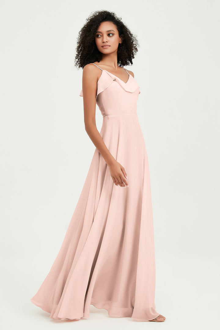 Hailey | Abito maxi damigella aperto sul retro