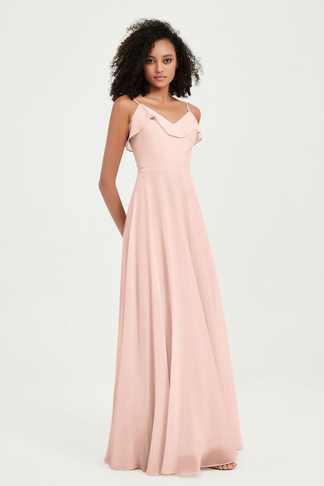 Hailey | Abito maxi damigella aperto sul retro