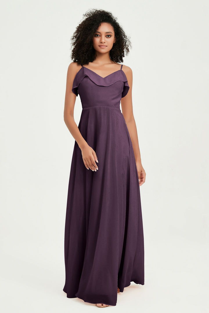 Hailey | Abito maxi damigella aperto sul retro