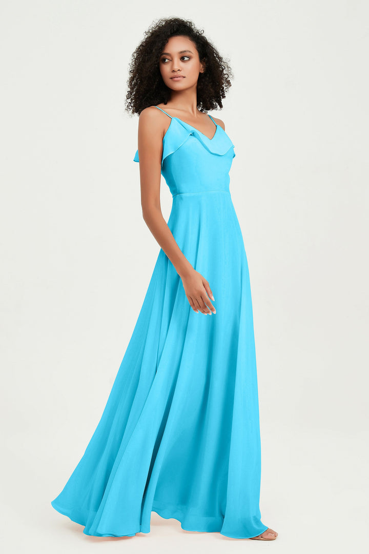 Hailey | Abito maxi damigella aperto sul retro