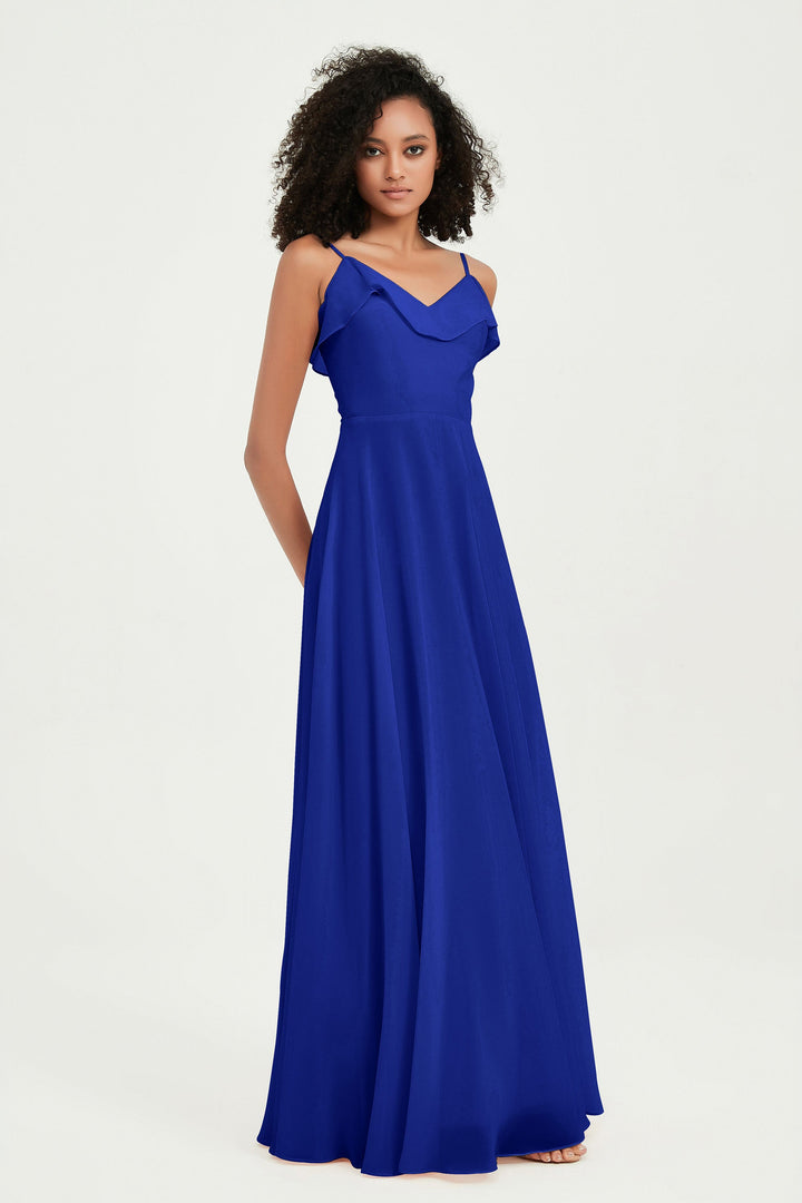 Hailey | Abito maxi damigella aperto sul retro