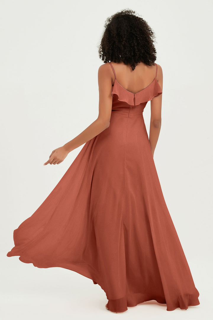 Hailey | Abito maxi damigella aperto sul retro