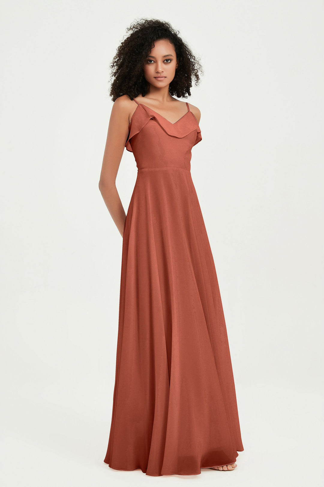 Hailey | Abito maxi damigella aperto sul retro