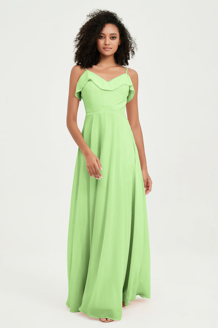 Hailey | Abito maxi damigella aperto sul retro