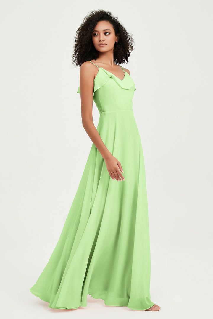 Hailey | Abito maxi damigella aperto sul retro