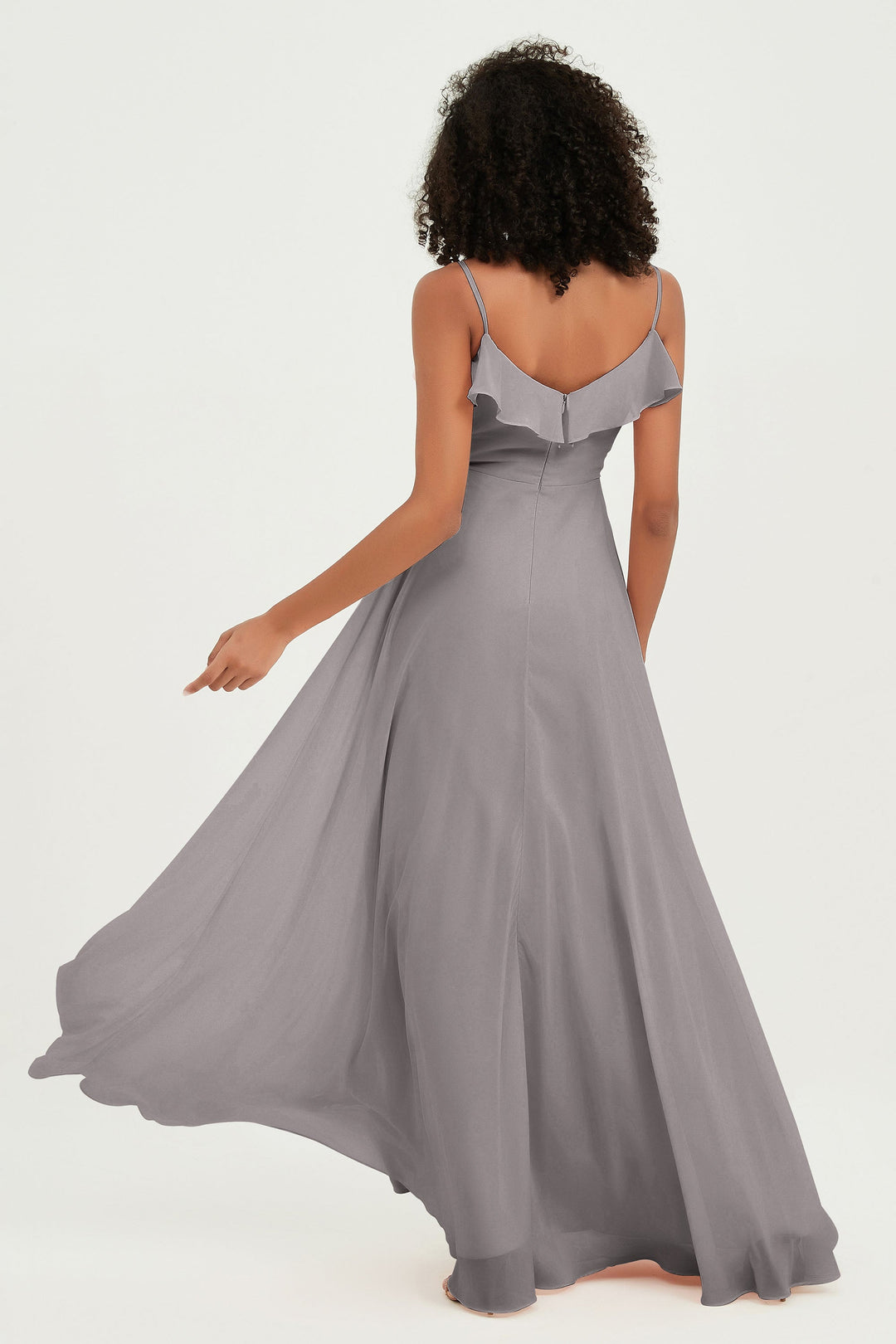 Hailey | Abito maxi damigella aperto sul retro