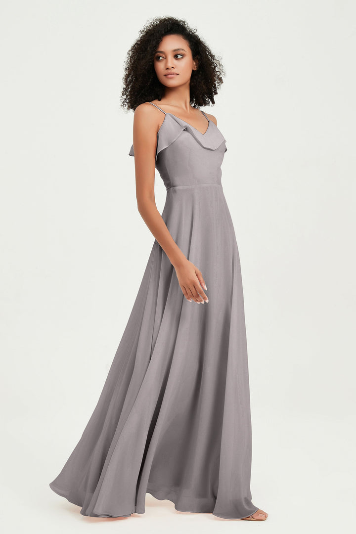 Hailey | Abito maxi damigella aperto sul retro