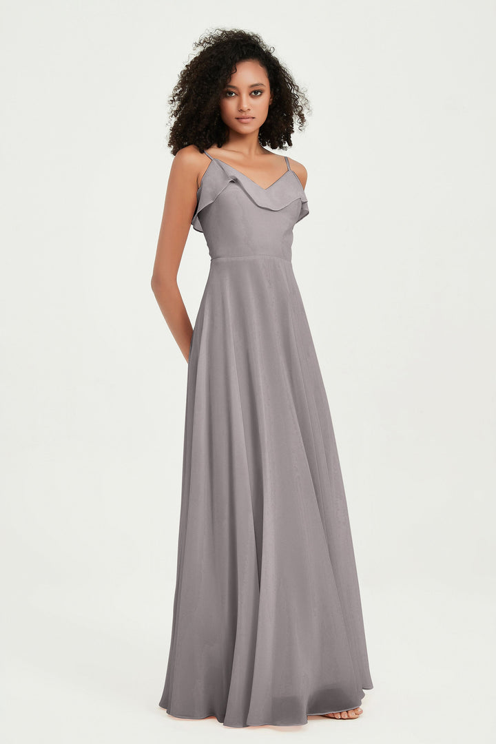 Hailey | Abito maxi damigella aperto sul retro