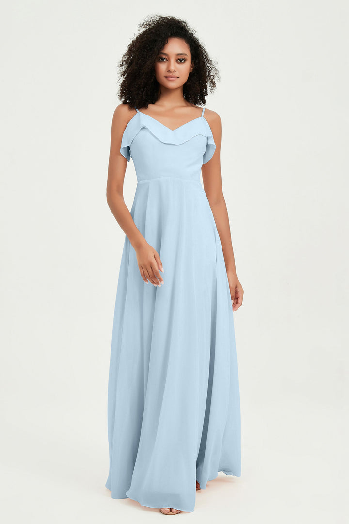 Hailey | Abito maxi damigella aperto sul retro