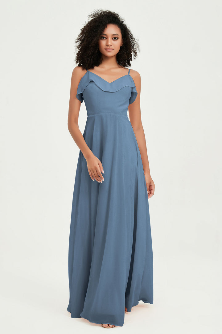Hailey | Abito maxi damigella aperto sul retro