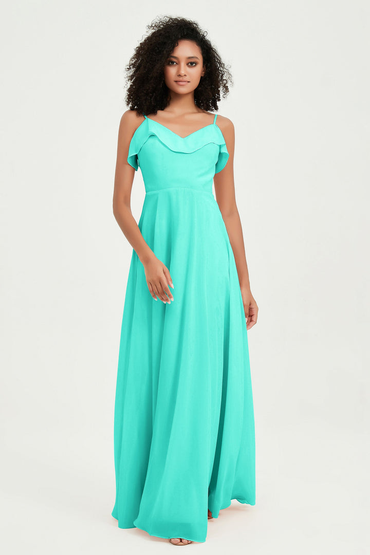 Hailey | Abito maxi damigella aperto sul retro