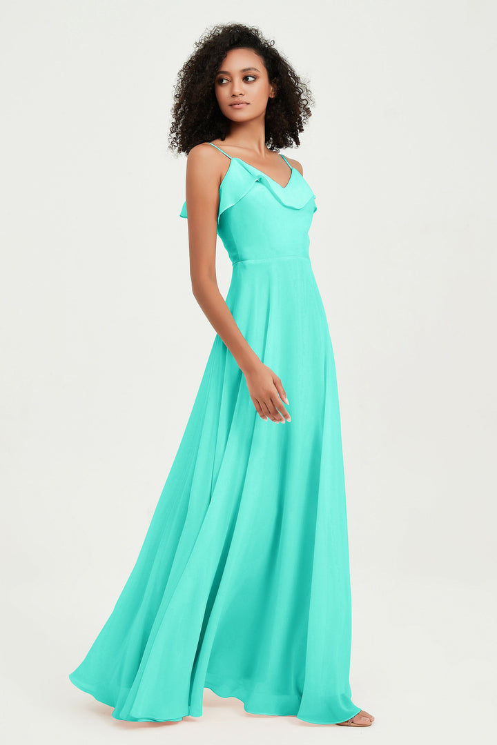 Hailey | Abito maxi damigella aperto sul retro