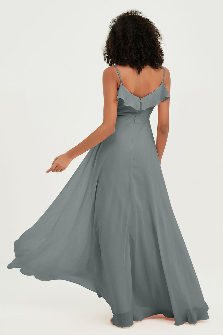 Hailey | Abito maxi damigella aperto sul retro