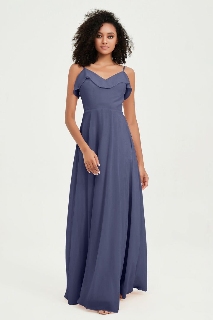 Hailey | Abito maxi damigella aperto sul retro