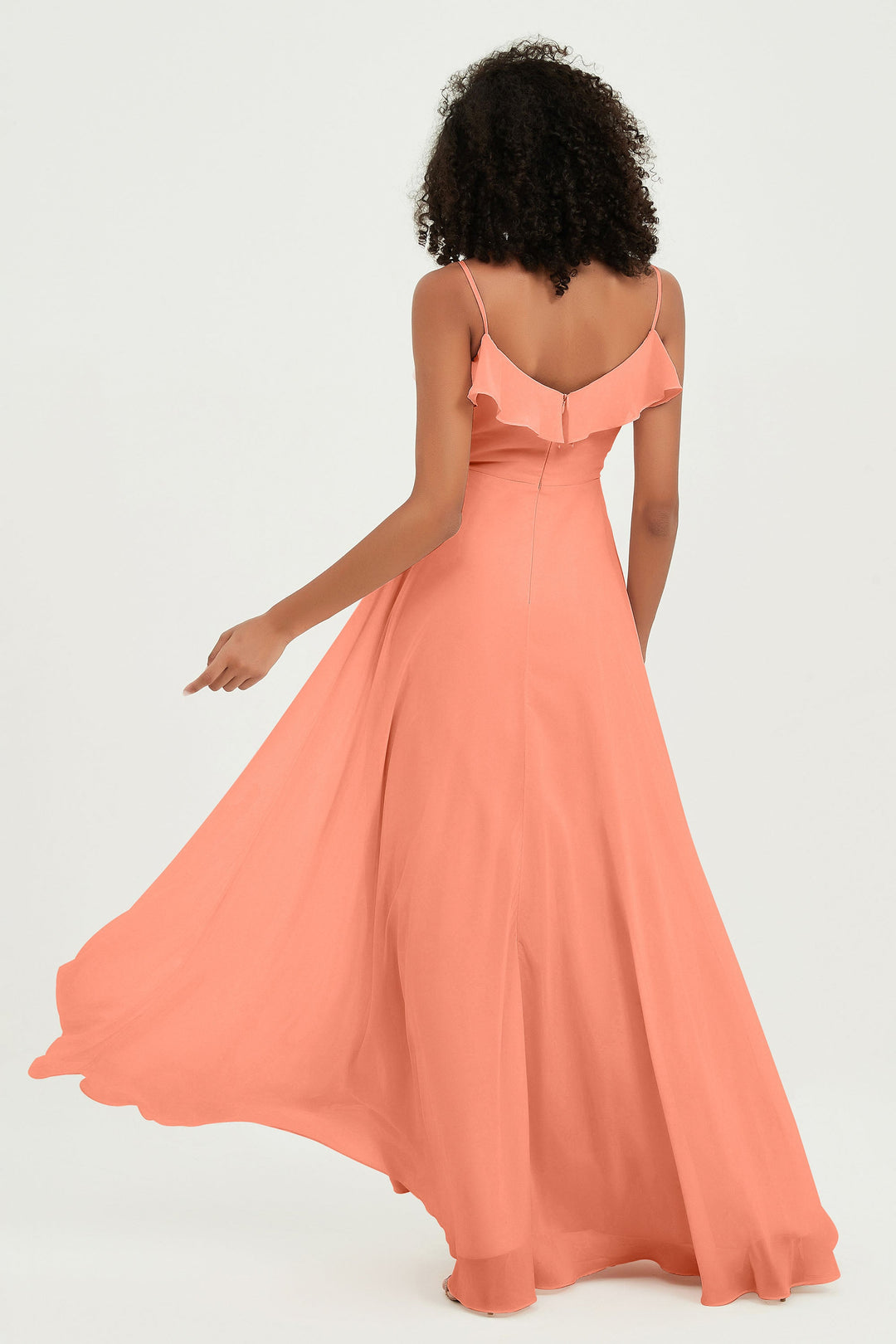 Hailey | Abito maxi damigella aperto sul retro