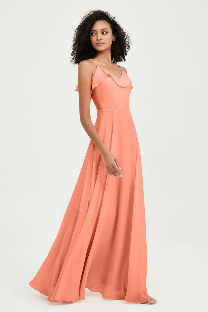 Hailey | Abito maxi damigella aperto sul retro