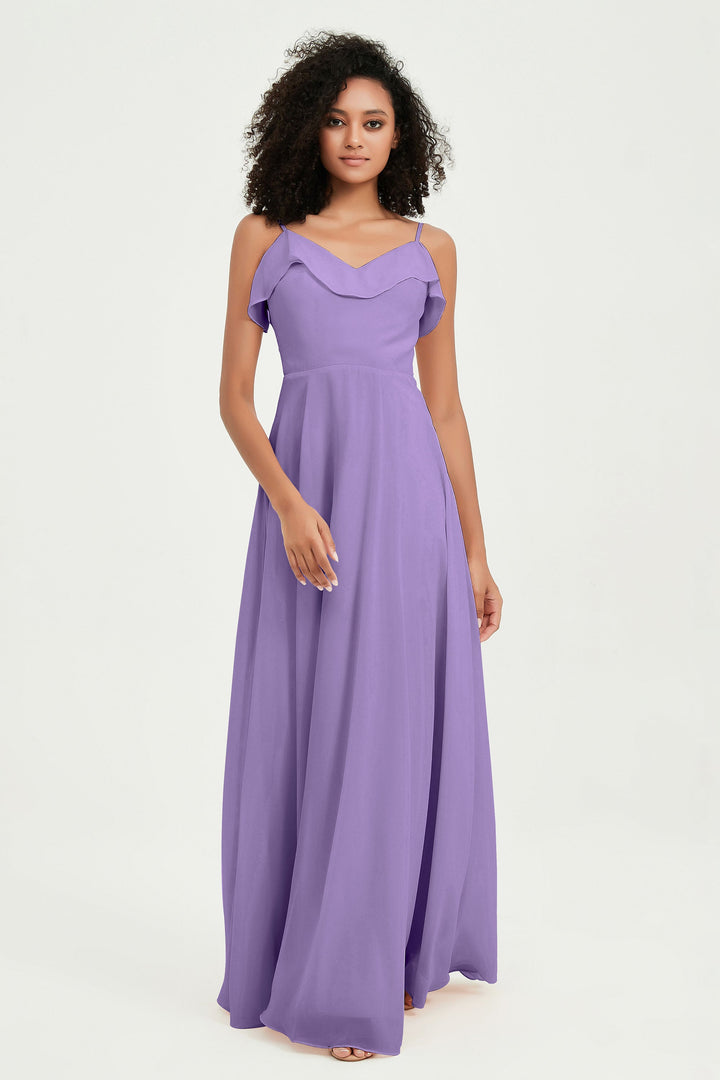 Hailey | Abito maxi damigella aperto sul retro