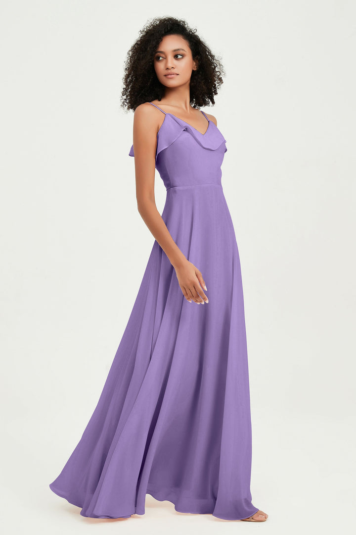 Hailey | Abito maxi damigella aperto sul retro